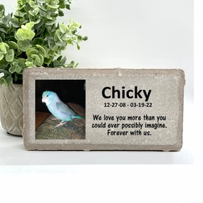 Bird Memorial Stone with Photo - Completely Personalized show poultry,grooming poultry