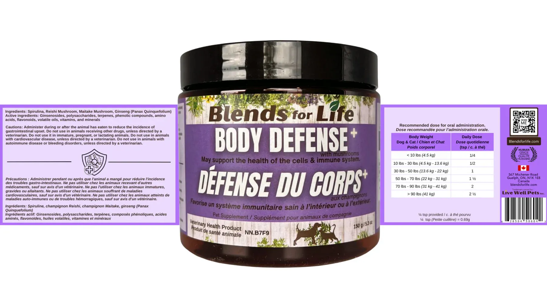 Blends for Life Body Defense for Dogs & Cats 150g