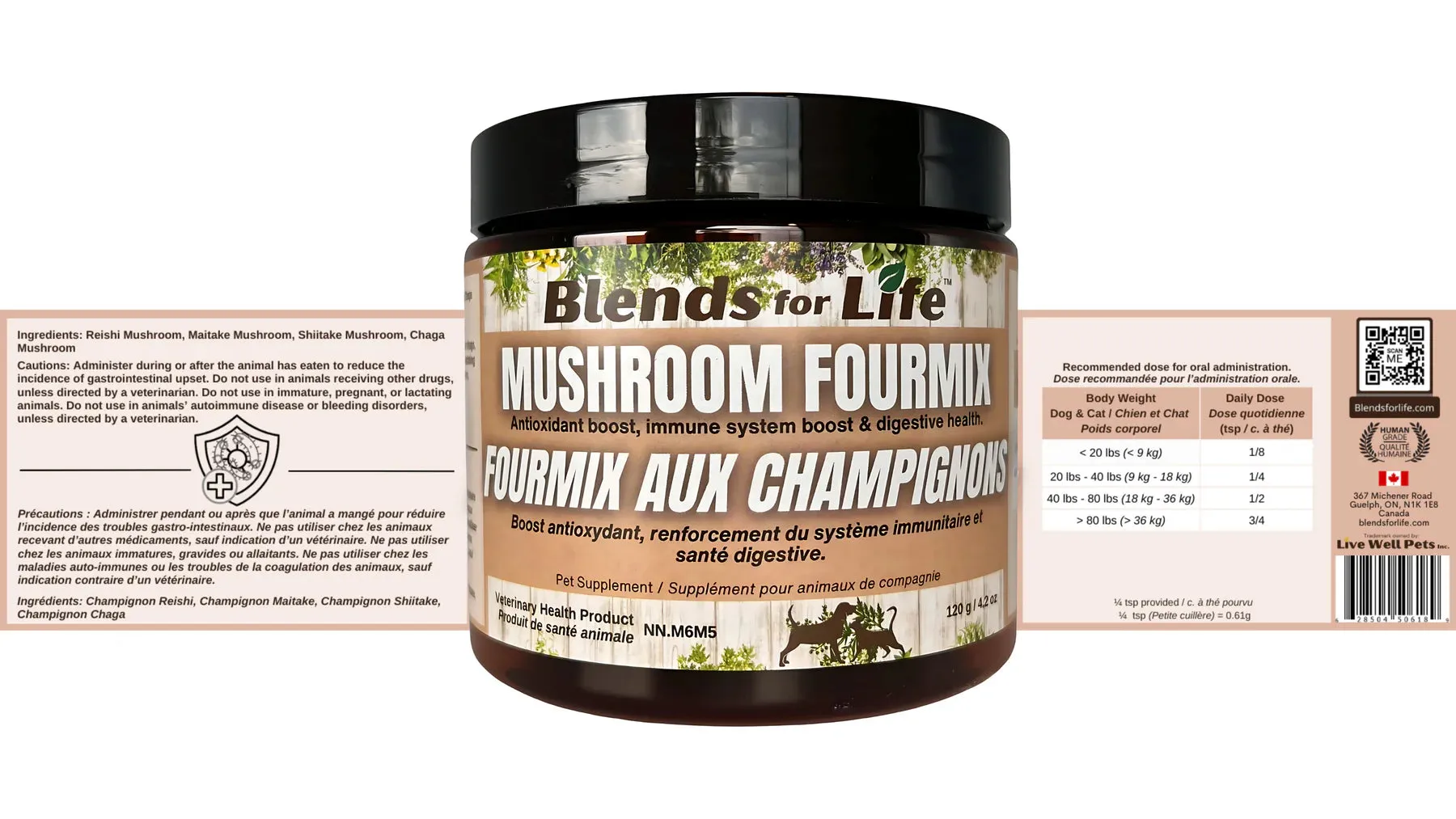 Blends for Life Mushroom Fourmix for Cats & Dogs 120g