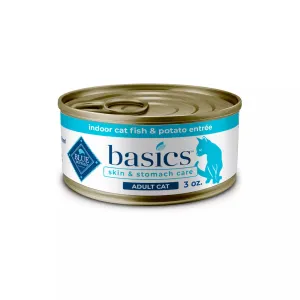 Blue Buffalo Basics Skin & Stomach Care Grain-Free Fish & Potato Entree Indoor Adult Canned Cat Food wet cat food, canned cat food