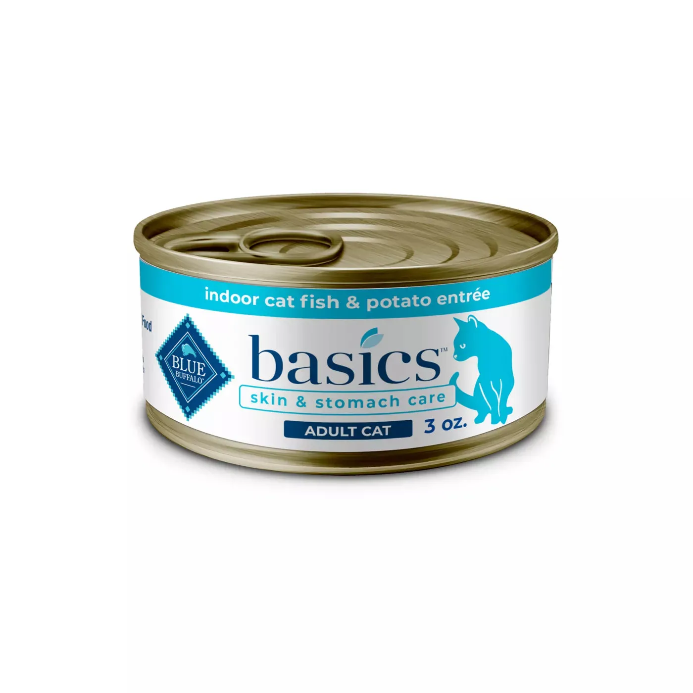 Blue Buffalo Basics Skin & Stomach Care Grain-Free Fish & Potato Entree Indoor Adult Canned Cat Food wet cat food, canned cat food