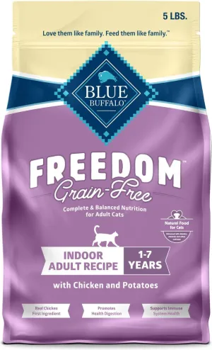 Blue Buffalo Freedom Indoor Adult Chicken Recipe Grain-Free Dry Cat Food grain free cat food, no grain dry cat food