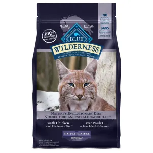 Blue Buffalo Mature  Wilderness  Chicken Cat Food senior cat care, elderly cat supplements