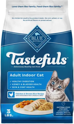 Blue Buffalo Tastefuls Indoor Adult Cat Chicken & Brown Rice Recipe Dry Food healthy cat food, premium dry cat food