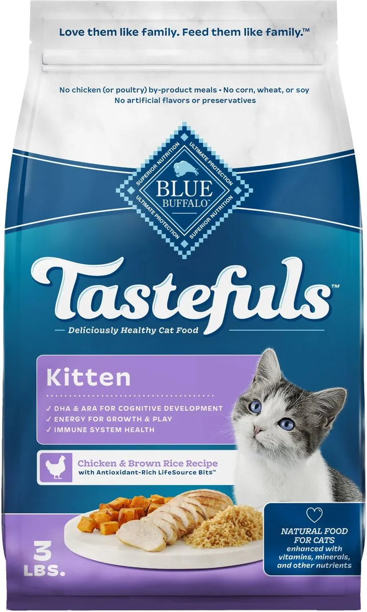 Blue Buffalo Tastefuls Kitten Chicken Recipe Dry Cat Food indoor dry cat food, healthy cat kibble