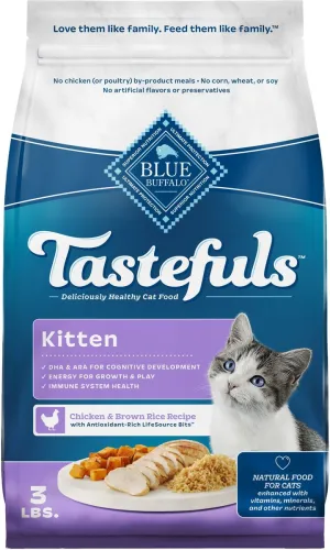 Blue Buffalo Tastefuls Kitten Chicken Recipe Dry Cat Food indoor dry cat food, healthy cat kibble