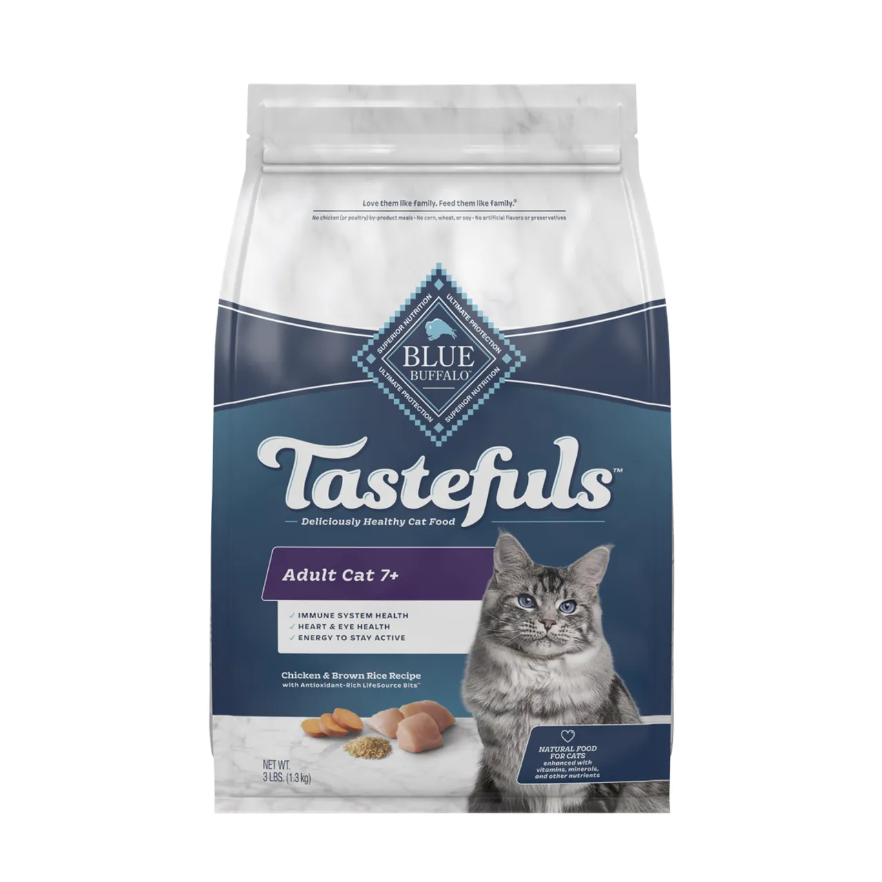 Blue Buffalo Tastefuls Mature Adult Cat 7  Chicken & Brown Rice Cat Food senior cat food, best food for older cats