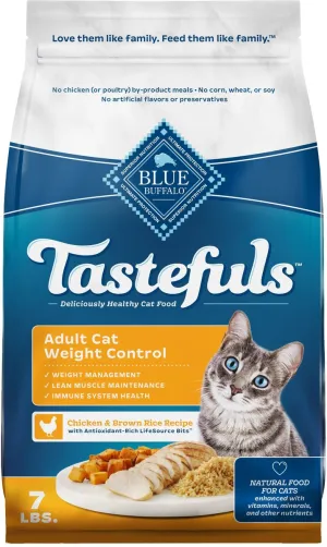 Blue Buffalo Tastefuls Weight Control Natural Chicken Adult Dry Cat Food healthy cat food, premium dry cat food