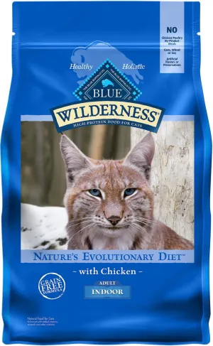 Blue Buffalo Wilderness Grain Free Chicken High Protein Recipe Indoor Dry Cat Food grain free cat food, no grain dry cat food