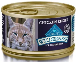 Blue Buffalo Wilderness Grain Free Chicken Recipe Canned Food For Mature Cats wet cat food, canned cat food