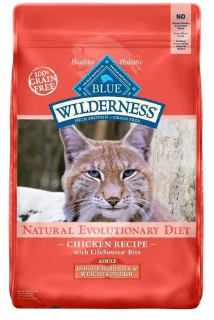 Blue Buffalo Wilderness Grain Free Hairball & Weight Control Natural Chicken High Protein Recipe Indoor Dry Cat Food grain free cat food, no grain dry cat food