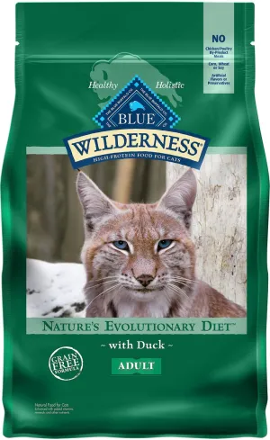 Blue Buffalo Wilderness Grain Free Natural Duck High Protein Recipe Dry Cat Food grain free cat food, no grain dry cat food