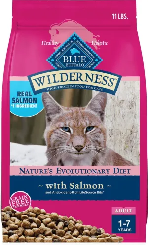 Blue Buffalo Wilderness Grain Free Salmon High Protein Recipe Dry Cat Food indoor dry cat food, healthy cat kibble