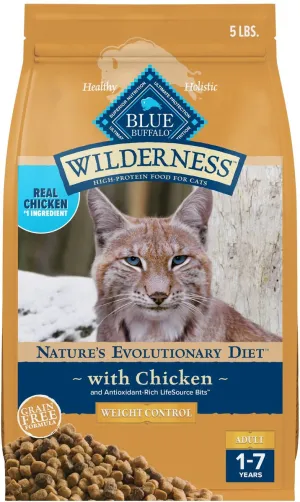 Blue Buffalo Wilderness Grain Free Weight Control Chicken Recipe Dry Cat Food indoor dry cat food, healthy cat kibble
