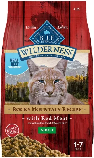 Blue Buffalo Wilderness Rocky Mountain Recipe with Red Meat Adult Grain-Free Dry Cat Food indoor dry cat food, healthy cat kibble