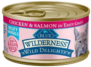 Blue Buffalo Wilderness Wild Delights Chicken and Salmon Canned Cat Food wet cat food, canned cat food