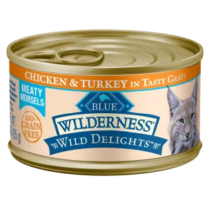 Blue Buffalo Wilderness Wild Delights Chicken and Turkey Canned Cat Food wet cat food, canned cat food