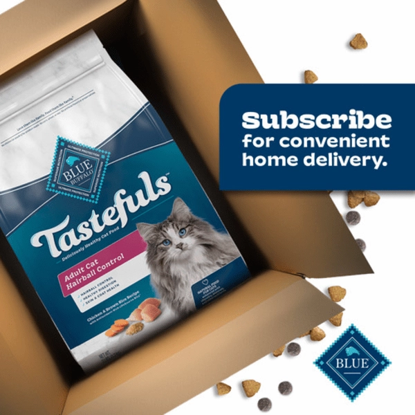 BLUE Tastefuls Indoor Health Hairball Control Dry Cat Food, 7lb