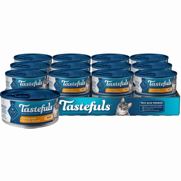 BLUE Tastefuls Turkey & Chicken Entree Pate Canned Cat Food, 5.5oz