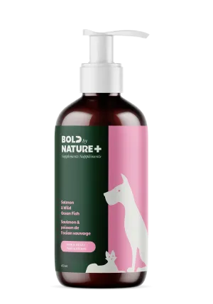 Bold by Nature  Salmon & Wild Ocean Fish Skin & Coat 473ml cat vitamins, cat immune support
