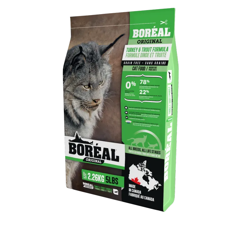 Boreal Original Cat GF Turkey and Trout dry cat food, cat kibble