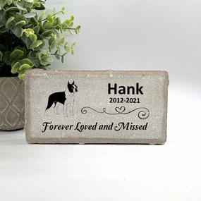 Boston Terrier Memorial Stone - Personalized Dog Memorial