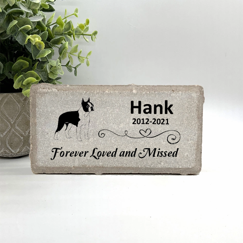 Boston Terrier Memorial Stone - Personalized Dog Memorial