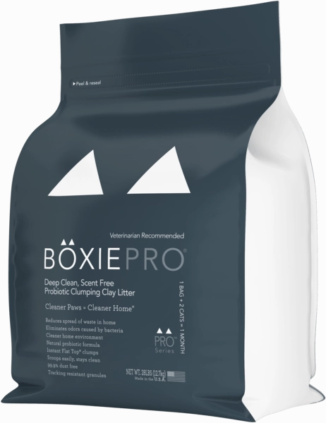 BoxiePro Deep Clean Probiotic Cat Litter unscented cat litter, dust free litter