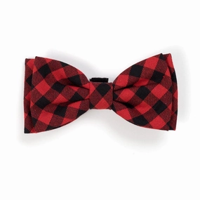 Buffalo Check Dog Bow Tie Red/Black dog collar accessory,collar decor