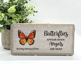 Butterfly Memorial Stone - Butterflies appear... show poultry,grooming poultry