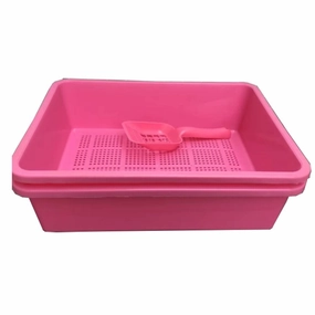 Canru Two-tier Cat Pine Litter Tray (L46cm x B36cm x H15cm) cat litter box,cat cage