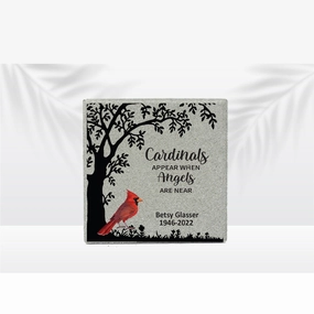 Cardinal Memorial Stone - 12" x 12"- Cardinals Appear When Angels Are Near show poultry,grooming poultry