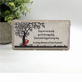 Cardinal Memorial Stone - Deep in our hearts you'll always stay show poultry,grooming poultry