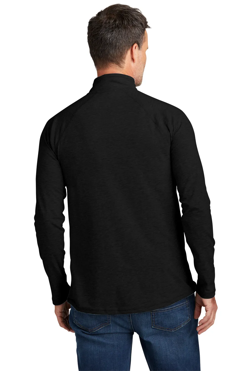 Carhartt Mens Force Moisture Wicking 1/4 Zip Long Sleeve T-Shirt w/ Pocket - Black