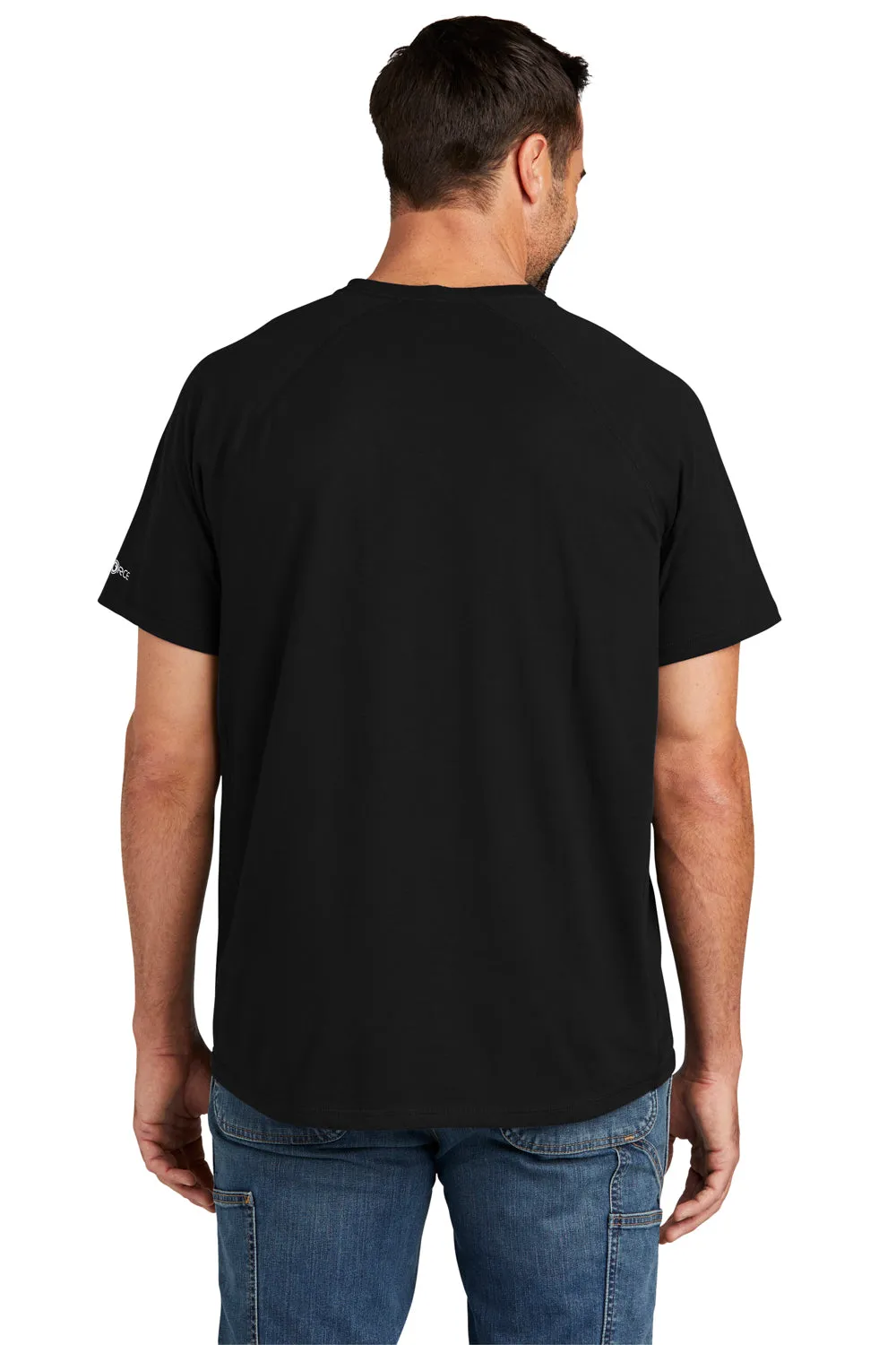 Carhartt Mens Force Moisture Wicking Short Sleeve Crewneck T-Shirt w/ Pocket - Black