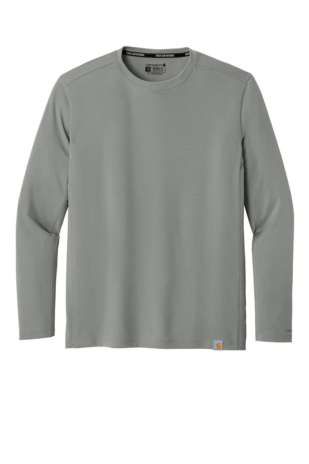 Carhartt Mens Force Sun Defender Moisture Wicking Long Sleeve Crewneck T-Shirt - Asphalt Grey