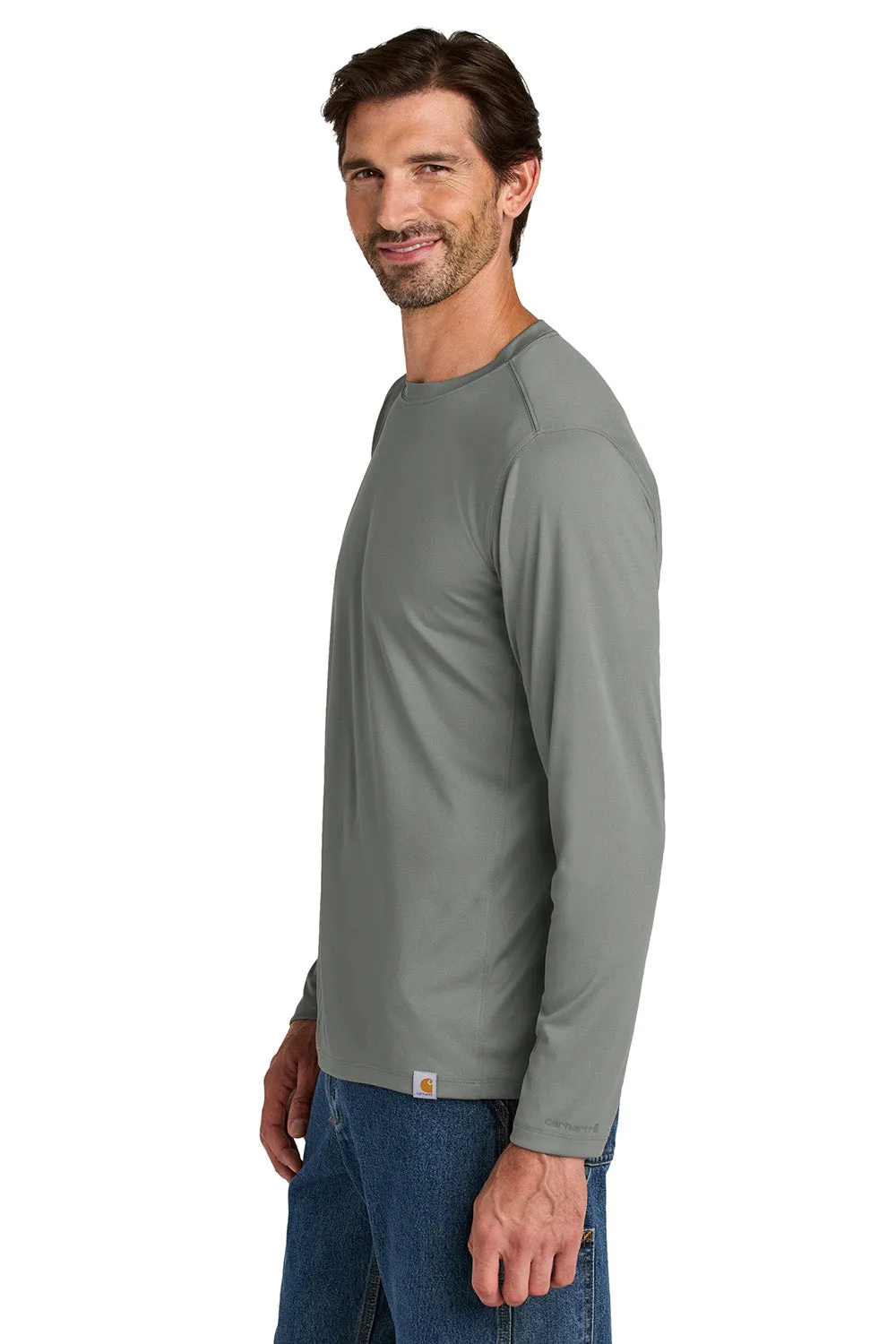 Carhartt Mens Force Sun Defender Moisture Wicking Long Sleeve Crewneck T-Shirt - Asphalt Grey