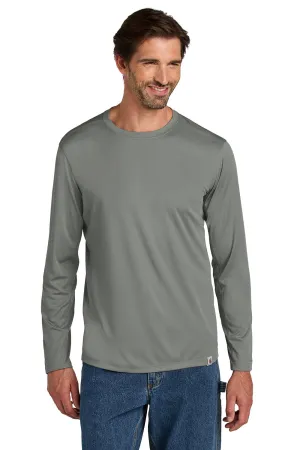 Carhartt Mens Force Sun Defender Moisture Wicking Long Sleeve Crewneck T-Shirt - Asphalt Grey