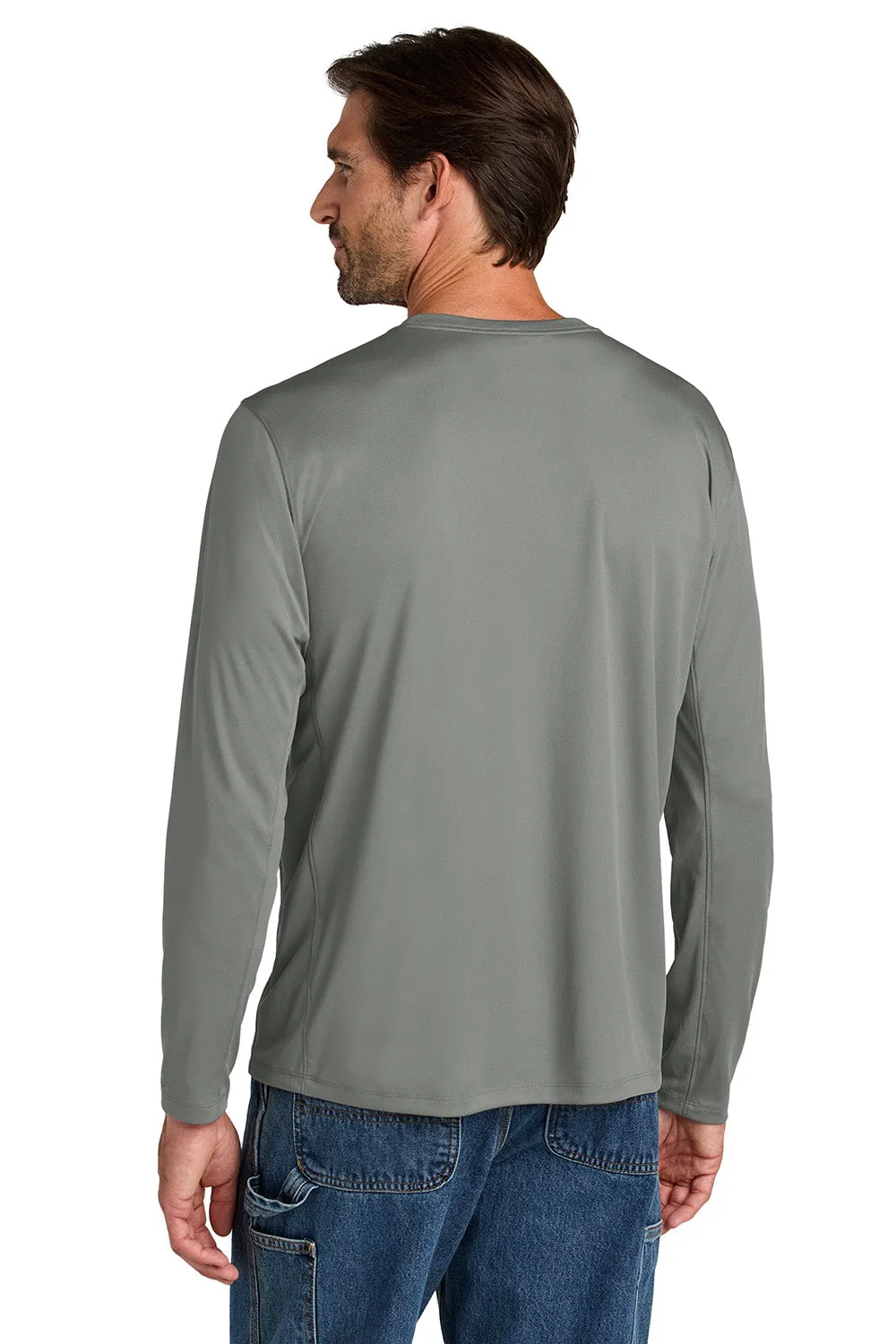 Carhartt Mens Force Sun Defender Moisture Wicking Long Sleeve Crewneck T-Shirt - Asphalt Grey
