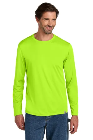 Carhartt Mens Force Sun Defender Moisture Wicking Long Sleeve Crewneck T-Shirt - Brite Lime Green