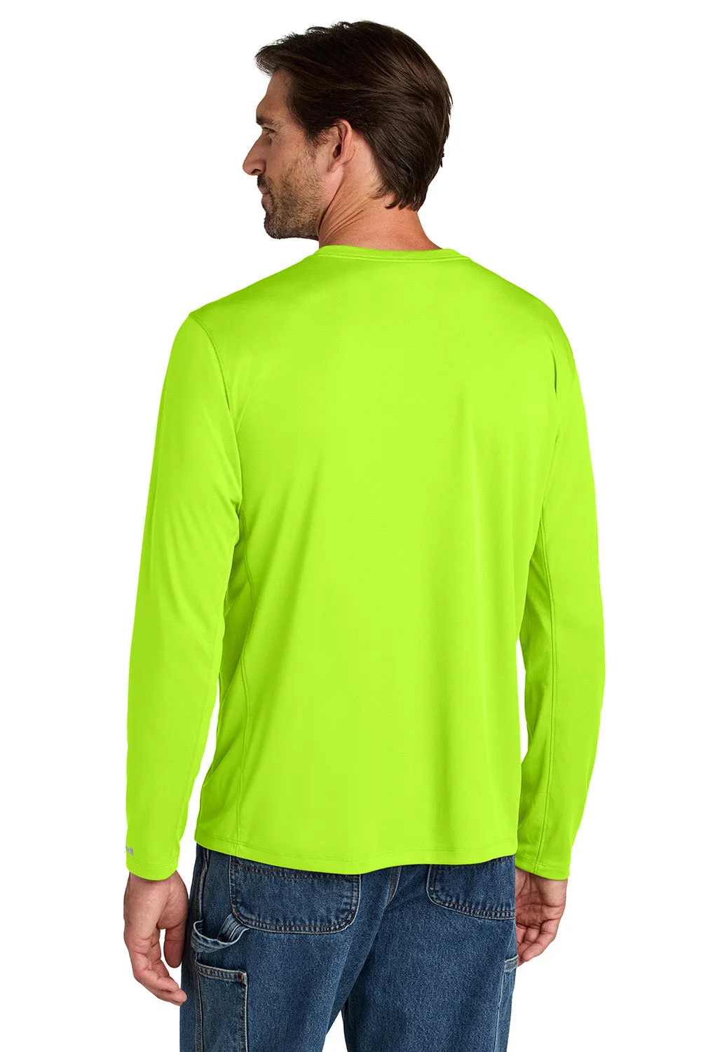 Carhartt Mens Force Sun Defender Moisture Wicking Long Sleeve Crewneck T-Shirt - Brite Lime Green