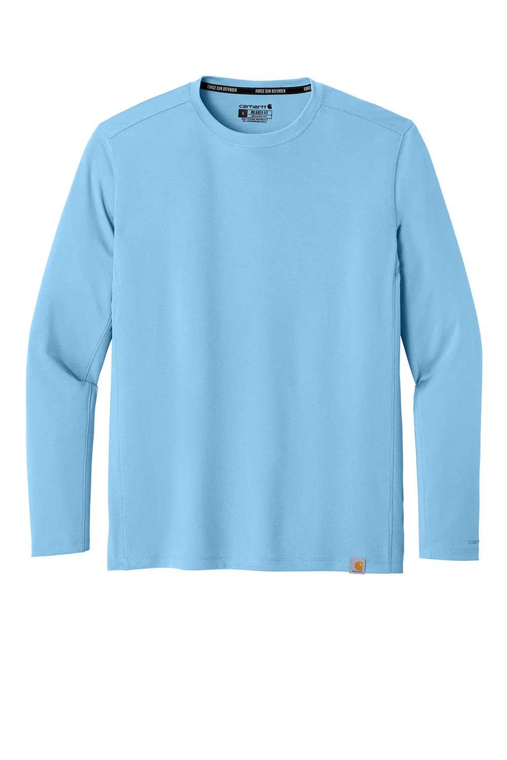Carhartt Mens Force Sun Defender Moisture Wicking Long Sleeve Crewneck T-Shirt - Fresh Water Blue