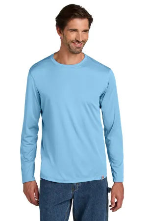 Carhartt Mens Force Sun Defender Moisture Wicking Long Sleeve Crewneck T-Shirt - Fresh Water Blue