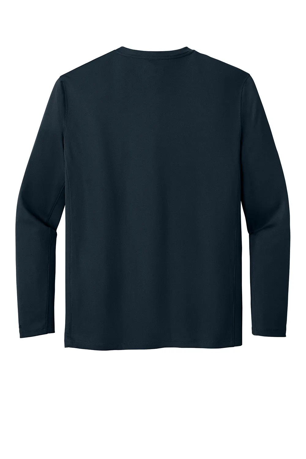 Carhartt Mens Force Sun Defender Moisture Wicking Long Sleeve Crewneck T-Shirt - Navy Blue