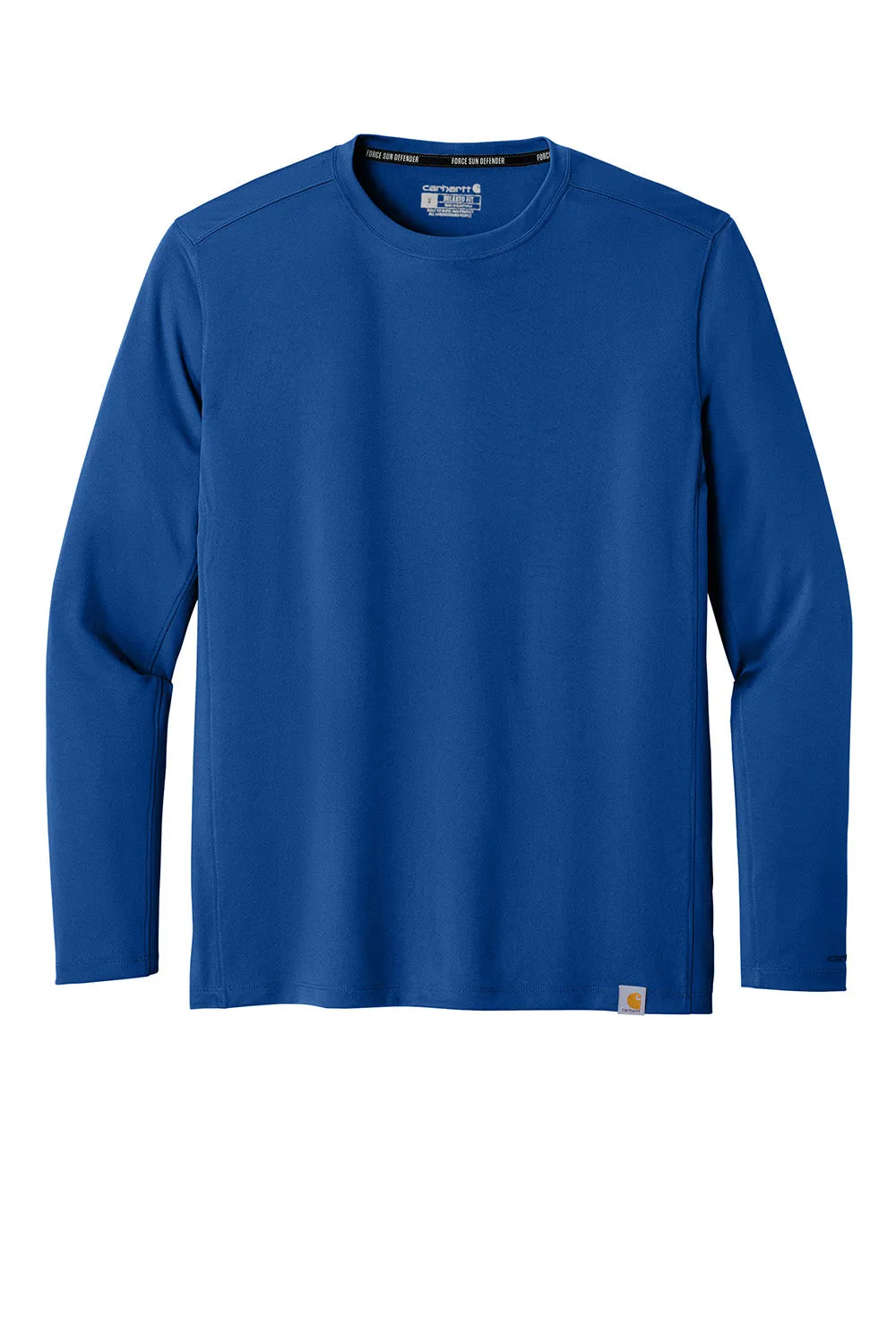 Carhartt Mens Force Sun Defender Moisture Wicking Long Sleeve Crewneck T-Shirt - Royal Glass Blue