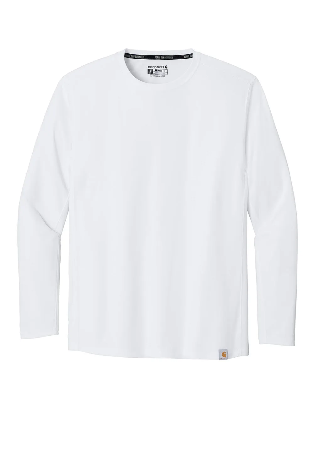 Carhartt Mens Force Sun Defender Moisture Wicking Long Sleeve Crewneck T-Shirt - White