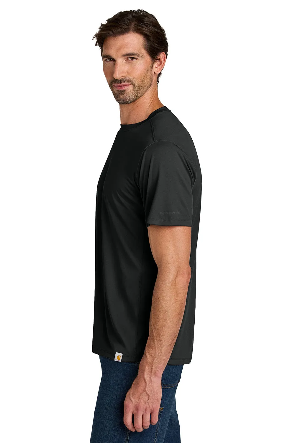 Carhartt Mens Force Sun Defender Moisture Wicking Short Sleeve Crewneck T-Shirt - Black