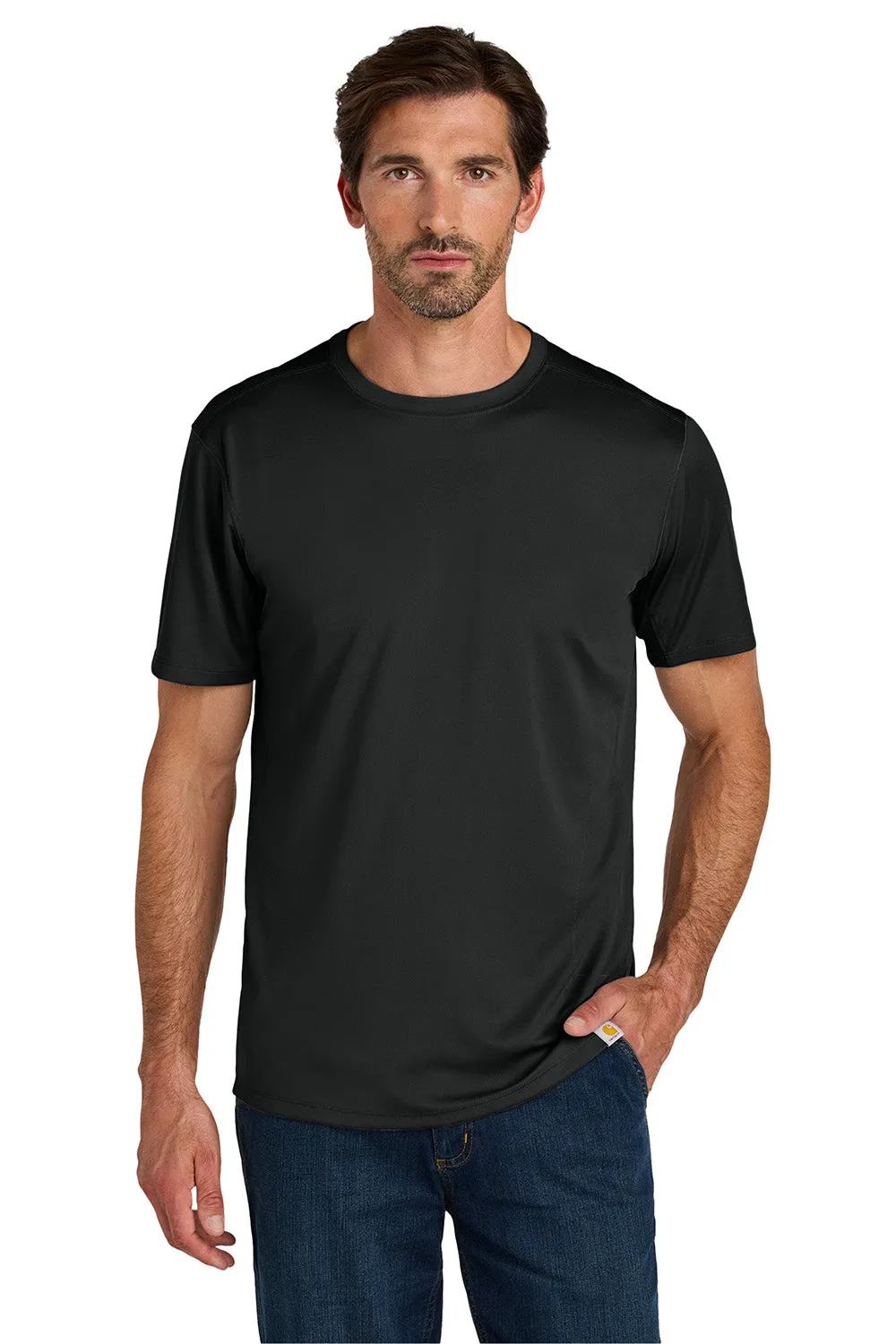 Carhartt Mens Force Sun Defender Moisture Wicking Short Sleeve Crewneck T-Shirt - Black