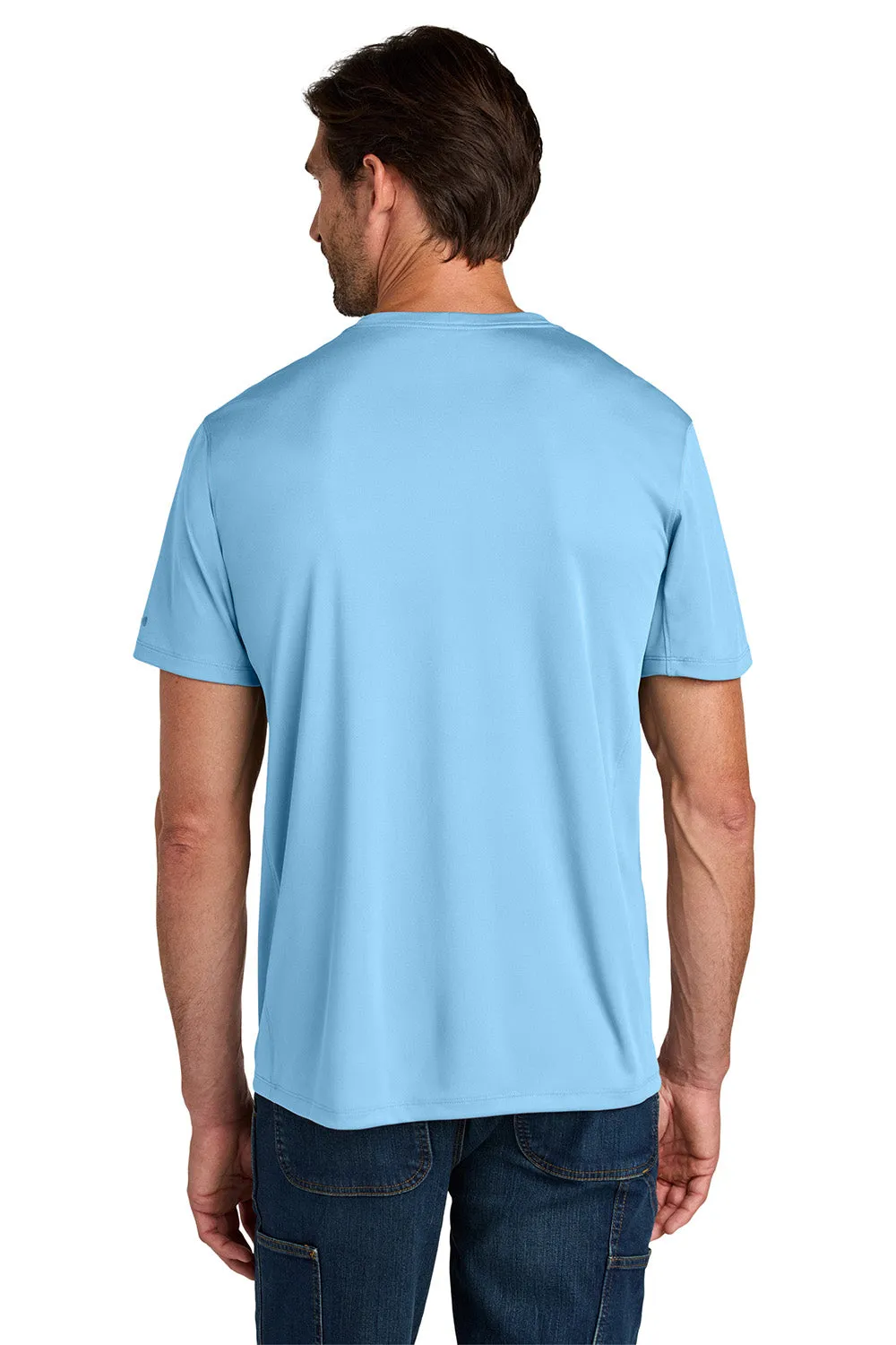 Carhartt Mens Force Sun Defender Moisture Wicking Short Sleeve Crewneck T-Shirt - Fresh Water Blue