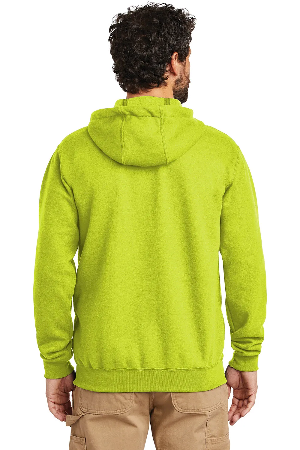 Carhartt Mens Full Zip Hooded Sweatshirt Hoodie w/ Pockets - Brite Lime Green